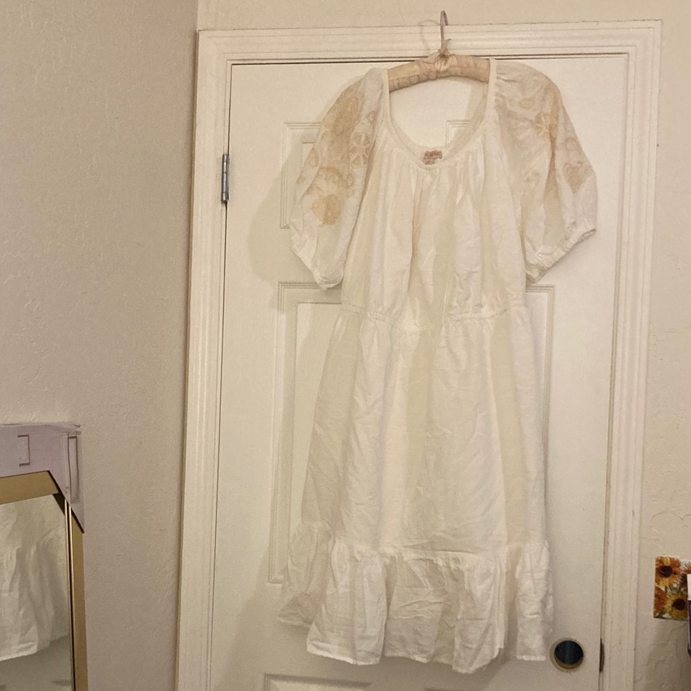 NWT Knox Rose Dress Embroidered Off Shoulder White Cream Women’s Size XXL